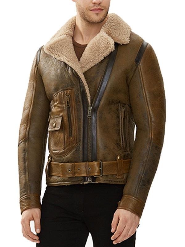 sheepskin leather jacket mens
