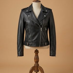 ADRIANA LIMA WOMENS LADIES SLIM FIT REAL GENUINE BIKER STYLE LEATHER JACKET