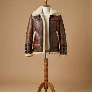 Men's Aviator RAF B3 Shearling Real Sheepskin Leather Bomber Jacket