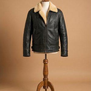 Men's Aviator RAF B3 Pilot Shearling Real Sheepskin Leather Bomber Jacket