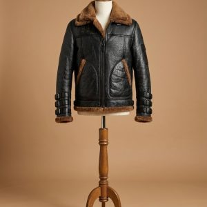 Men's Aviator RAF B3 Shearling Real Sheepskin Leather Bomber Jacket