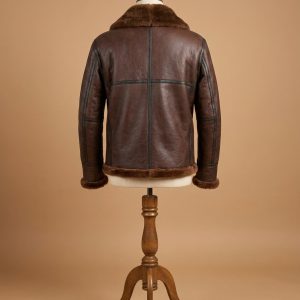 Men's Aviator RAF B6 Sheepskin Fur Shearling Leather Bomber Jacket