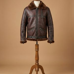 Men's Aviator RAF B6 Sheepskin Fur Shearling Leather Bomber Jacket