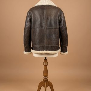 Men's B3 Aviator Real Shearling WWII Brown Sheepskin Leather Bomber Jacket