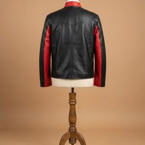 Men's Batman Logo Moto Biker Black Leather Jacket Halloween Costume