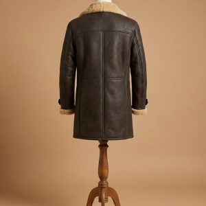 Men's Superfly Trevor Jackson Pilot B3 Real Sheepskin Shearling Duffle Brown Coat