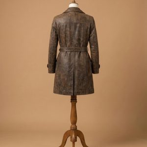 Overlord 2018 Mathilde Ollivier Vintage Distressed Brown Leather Coat