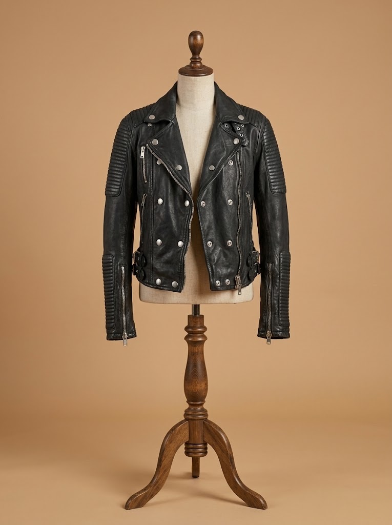 Women's Lambskin Leather Jacket Motorcycle Real Slimfit Black Biker