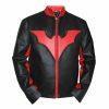 Mens Batman Logo Moto Biker Black Leather Jacket Halloween Jacket Costume
