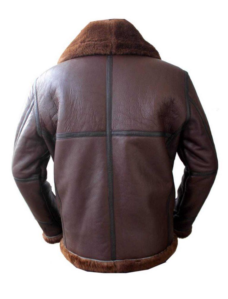 Men’s Aviator RAF B6 Sheepskin Fur Shearling Leather Bomber Flying ...