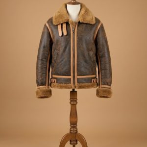 Men's Aviator RAF B6 Shearling Real Sheepskin Leather Bomber Jacket