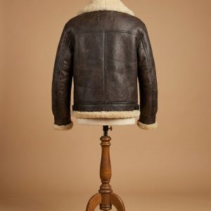 Men's B3 Aviator Real Shearling Black Sheepskin Leather Bomber Jacket