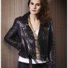 Good Behavior Michelle Dockery Slimfit Biker Retro Soft Black Leather Jacket