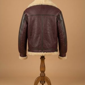 Men's B6 Bomber Aviator USAF WWII Pilot Real Sheepskin Shearling Leather Jacket