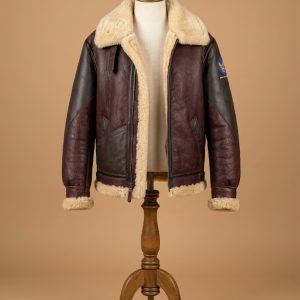 Men's B6 Bomber Aviator USAF WWII Pilot Real Sheepskin Shearling Leather Jacket