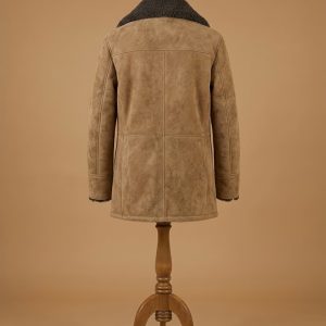 Men's Vintage Brown Real Fur Winter Coat Sheepskin Shearling Leather