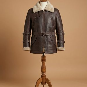 Men's B3 Bomber Aviator USAF Real Sheepskin Shearling Leather Pilot Jacket Coat