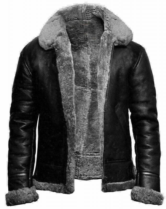 Smart Range Men’s RAF Classic B3 Black Sheepskin Bomber Jacket – Real Shearling