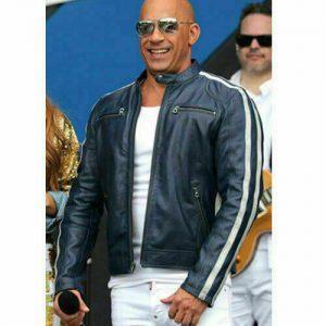 FAST AND FURIOUS 9 VIN DIESEL FF9 FATHERHOOD BLUE LEATHER JACKET1