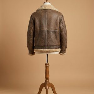 Power Book Iii: Raising Kanan 2021 Malcolm M. Mays Real Sheepskin Shearling Pilot Aviator Brown Leather Jacket