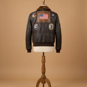 Tom Cruise Top Gun Pete Maverick Bomber Fur Leather Jacket for Men's