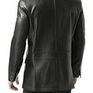 MEN GENUINE REAL LEATHER BLAZER TWO BUTTON SLIM FIT COAT 1