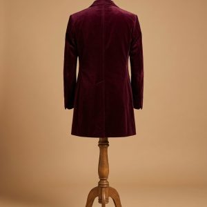 12TH Doctor Who Peter Capaldi Maroon Velvet Coat back