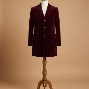 12TH Doctor Who Peter Capaldi Maroon Velvet Coat