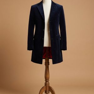12TH Doctor Who Peter Capaldi Navy Blue Velvet Coat