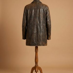 Doctor Who War Brown Distressed Genuine Leather Vintage Jacket Coat back