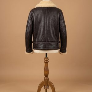 Men's Navy Flight M-445A Real Sheepskin Shearling Leather Jacket back