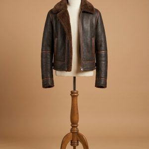 Power Book II S02 Ghost Tariq St Patrick Real Sheepskin Shearling Brown Leather Jacket