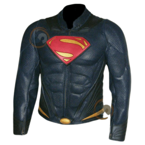 MAN OF STEEL HENRY CAVILL SUPERMAN REAL PERFORATED LEATHER JACKET