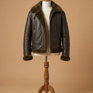 Men's Aviator RAF B3 Shearling Real Sheepskin Leather Bomber Jacket