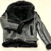 MENS B6 BOMBER REAL HEAVY DUTY SHEEPSKIN SHEARLING LEATHER REAL BLACK LEATHER JACKET