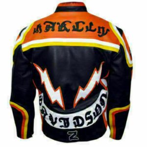HDMM Mickey Rourke Marlboro Man Vintage Biker Real Leather Motorcycle Jacket B