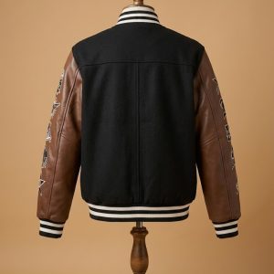 Negro League Baseball S9 Black Varsity Jacket Bomber back