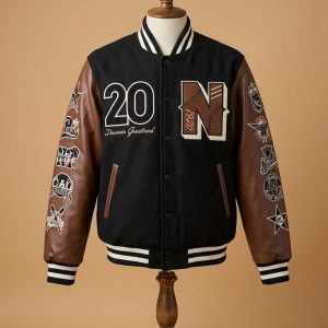 Negro League Baseball S9 Black Varsity Jacket Bomber