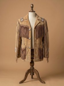 Men's Cowboy Jacket Western Fringed Suede Leather Coat