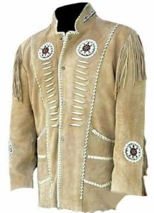 Men's Cowboy Jacket Western Style Fringed Suede Leather Coat
