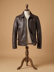 MEN’S VINTAGE BROWN MOTORCYCLE BIKER DISTRESSED GENUINE BROWN LEATHER JACKET