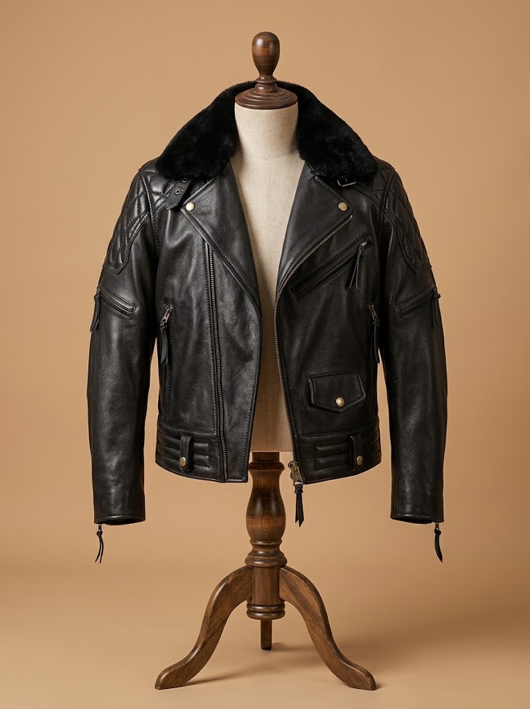 Biker Cafe Racer Brando Quilted view 1