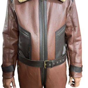 Mens B3 Bomber Aviator Pilot RAF Real Sheepskin Flight Shearling Brown Leather Suit 1