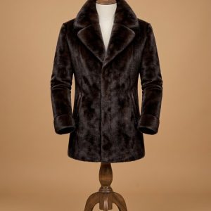 Men's Real Mink Fur Coat | Elegant Brown Winter Outerwear