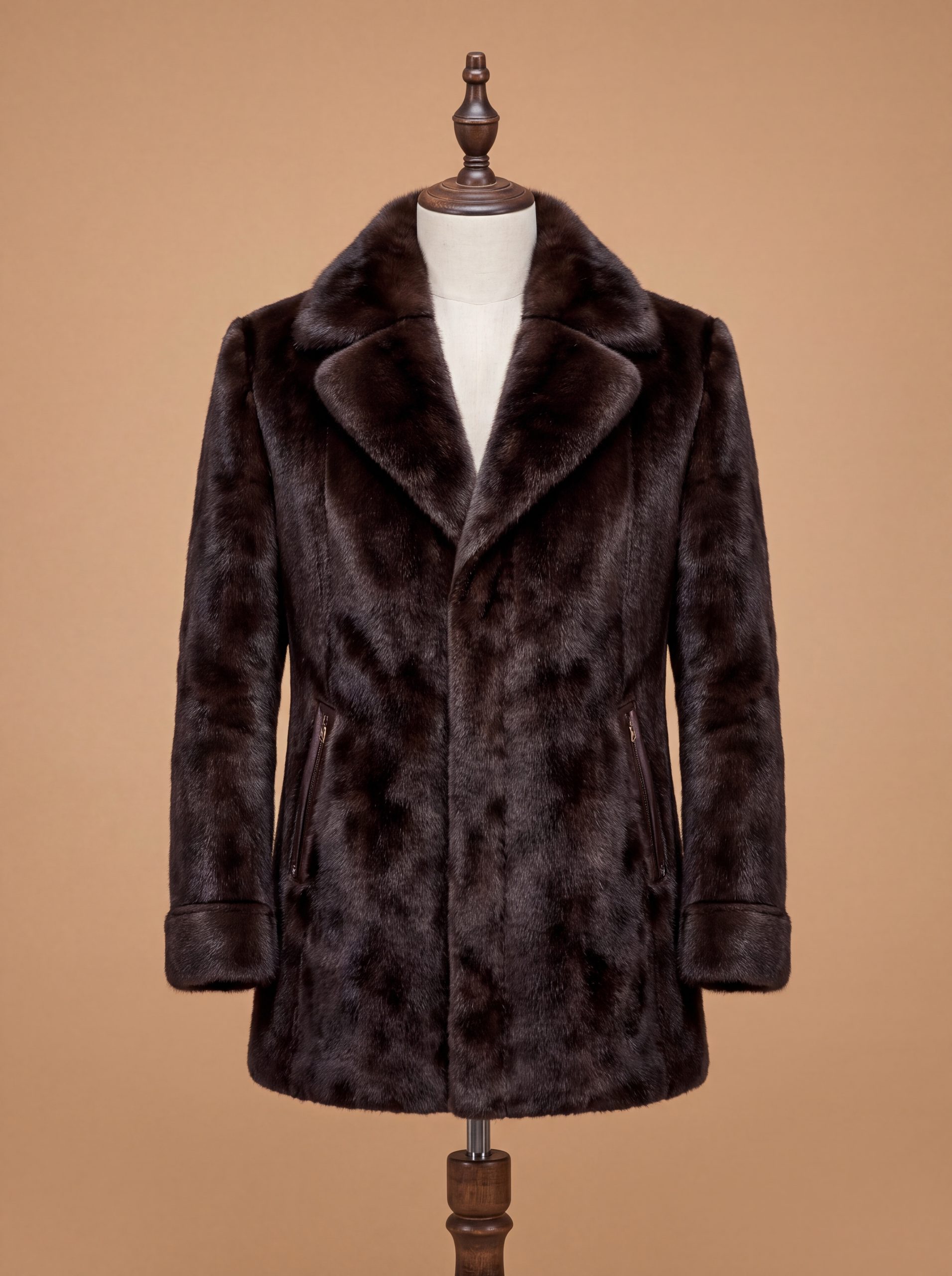 Mens Real Mink Fur Coat view 3